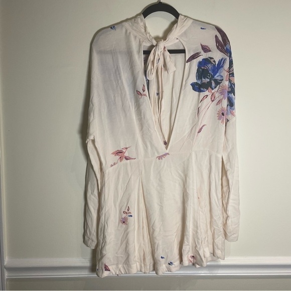 FREE PEOPLE Gemma Floral Tunic Minidress in Ivory - Picture 11 of 12